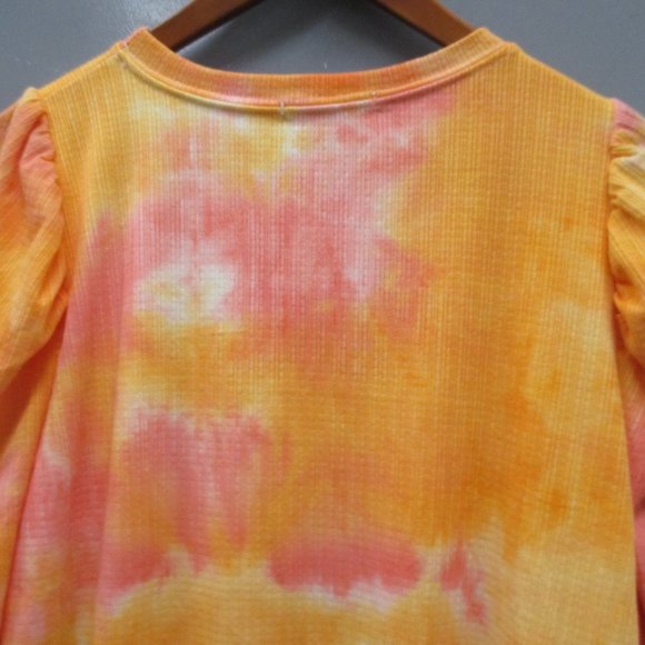 BNWT Yakira Bella Women's Dress Size L Crew Neck 3/4 Sleeve Orange/Pink Dress - Picture 10 of 11